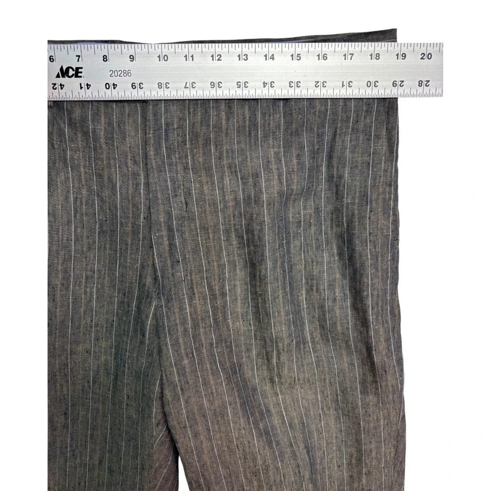 Andrea Caracciolo 44L 54 38x33 100% Linen Delave Stripe Sartoriale Italy Suit